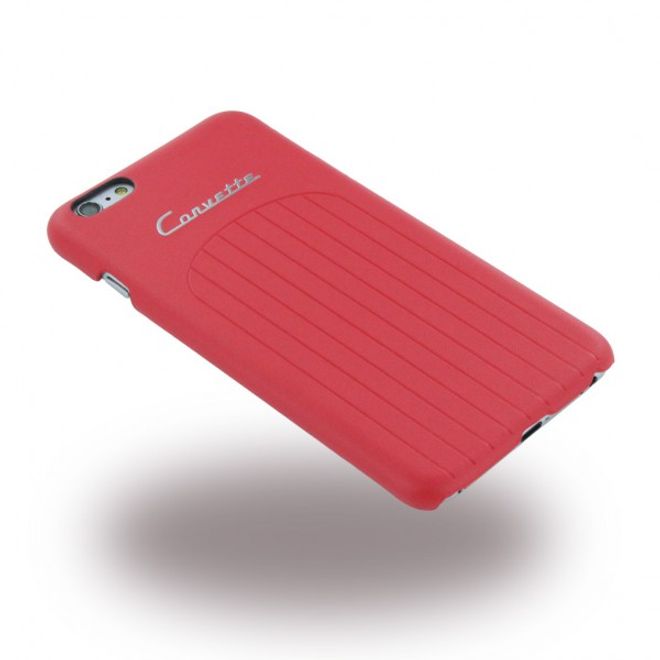 iPhone 6/6S Corvette C1 Club Hart Plastik Case Hülle mit Lederüberzug - rot