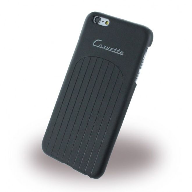 iPhone 6 Plus/6S Plus C1 Club Hart Plastik Case Hülle mit Lederüberzug - schwarz