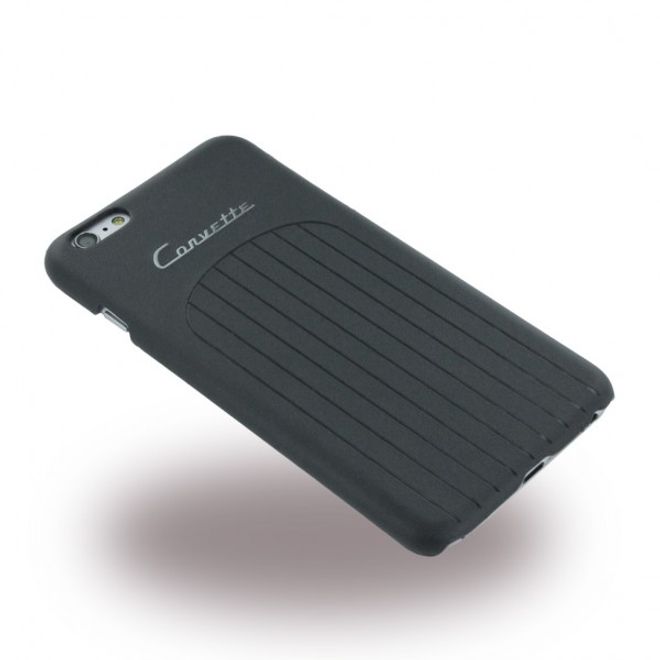 iPhone 6 Plus/6S Plus C1 Club Hart Plastik Case Hülle mit Lederüberzug - schwarz