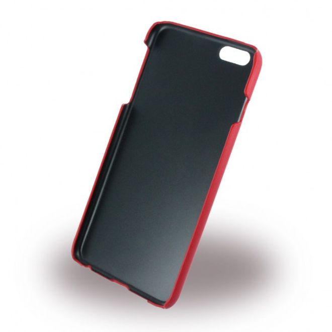 iPhone 6 Plus/6S Plus C1 Club Hart Plastik Case Hülle mit Lederüberzug - rot