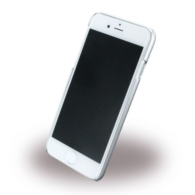 iPhone 6 Plus/6S Plus Corvette Silver Brushed Aluminium Hart Case Hülle - rot