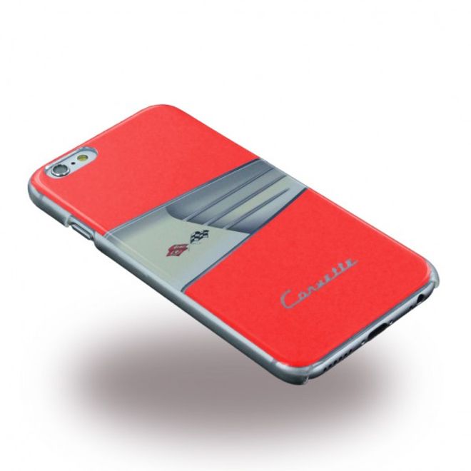 iPhone 6 Plus/6S Plus C1 Classic Hart Plastik Case Hülle mit Lederüberzug - rot