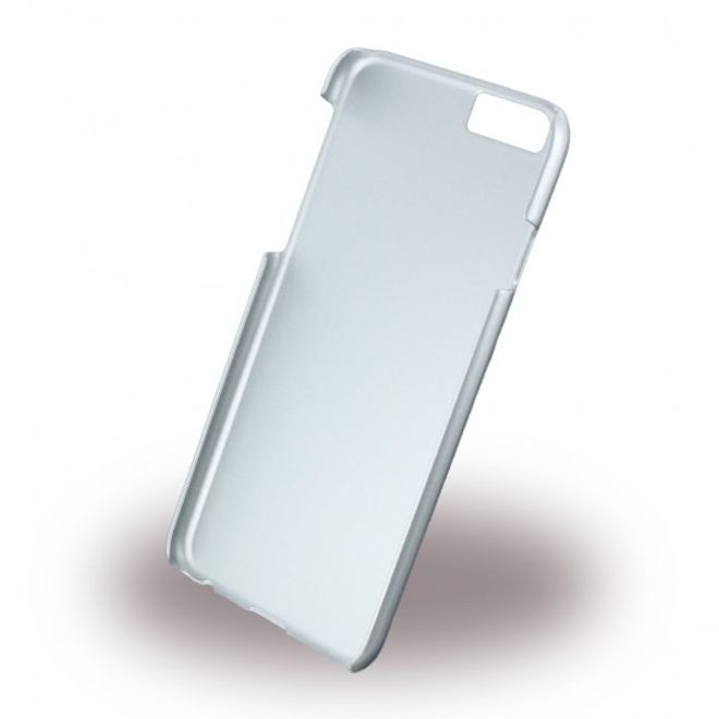 iPhone 6/6S Corvette Silber Brushed Aluminium Hart Case Hülle - blau