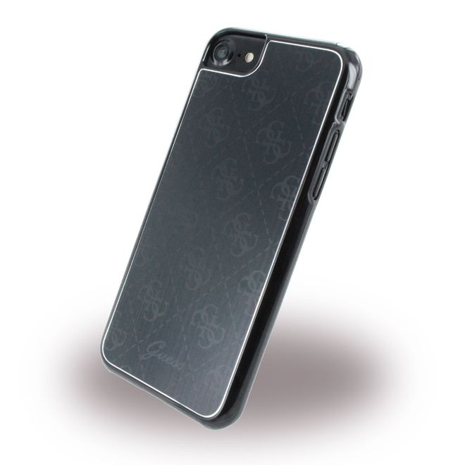 Guess - iPhone SE (2022) / SE (2020) / 8 / 7 Handy Hülle - Cover aus Plastik - Metallic - GUHCP7MEBK - schwarz