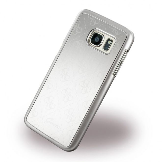 Samsung Galaxy S7 Guess Metallic Hart Plastik Cover Hülle - silber