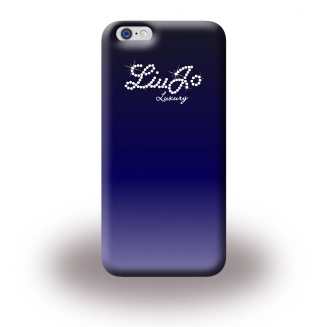 iPhone 6 Plus/6S Plus Liu Jo Hart Plastik Case Hülle mit Kristall Logo - blau