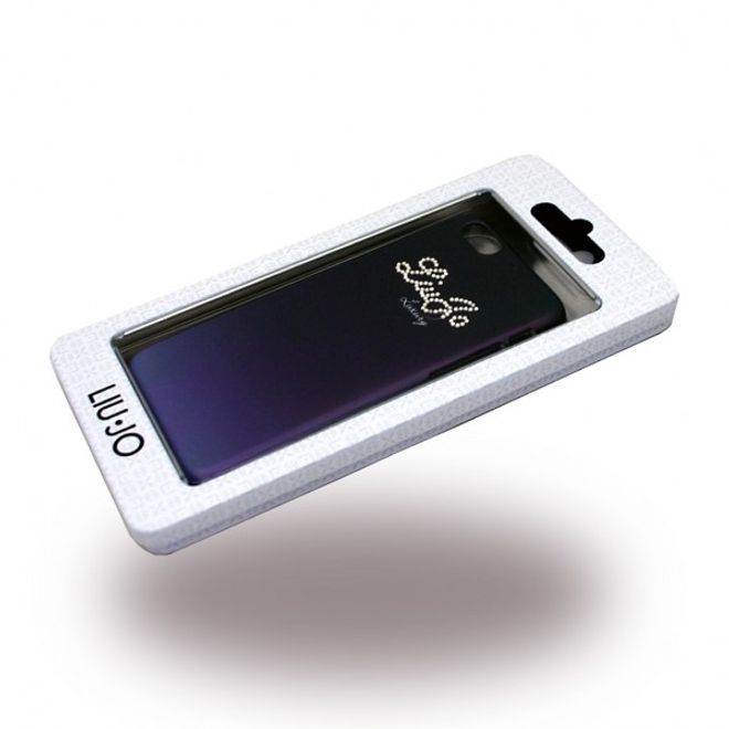 iPhone 6 Plus/6S Plus Liu Jo Hart Plastik Case Hülle mit Kristall Logo - blau