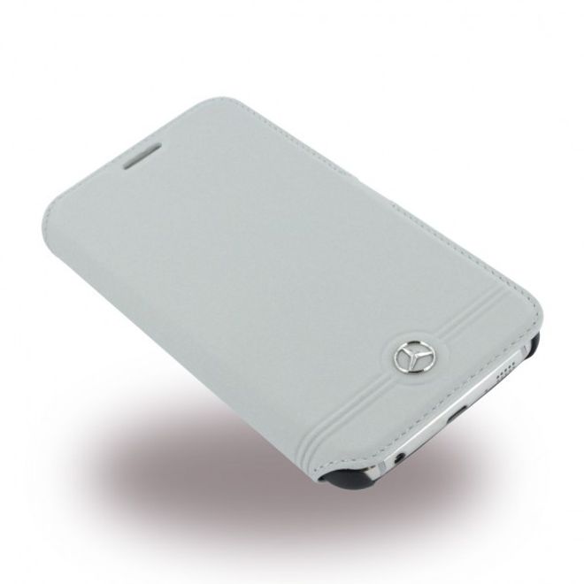 Samsung Galaxy S6 Mercedes Pure Line Front Grill Leder Tasche - weiss