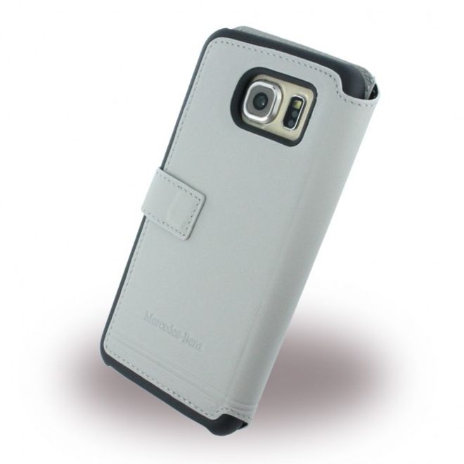 Samsung Galaxy S6 Mercedes Pure Line Front Grill Leder Tasche - weiss