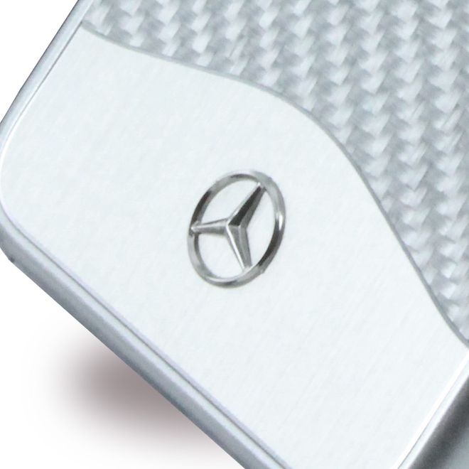 Mercedes - iPhone SE (2022) / SE (2020) / 8 / 7 Handyhülle - Case aus Aluminium - Wave V Carbon - MEHCP7CACSI - silber