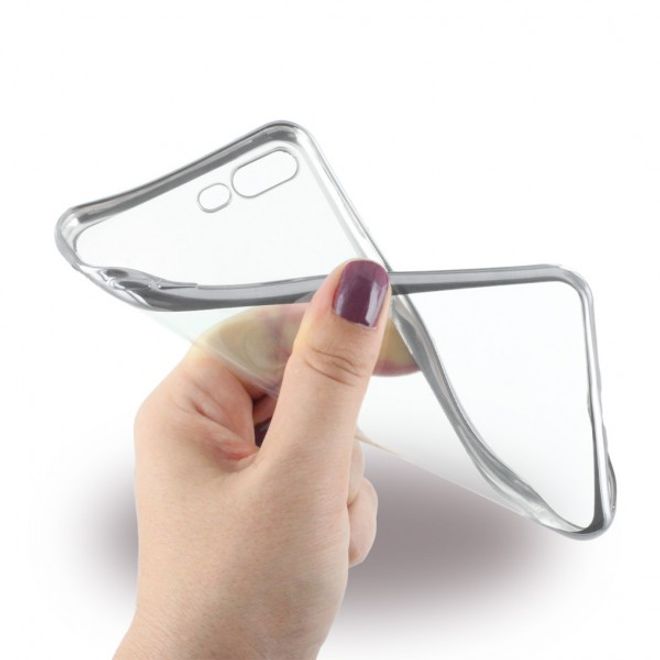 UreParts - iPhone 8 Plus / 7 Plus Handy Hülle - TPU Soft Case - mit Galvanik Look - silber