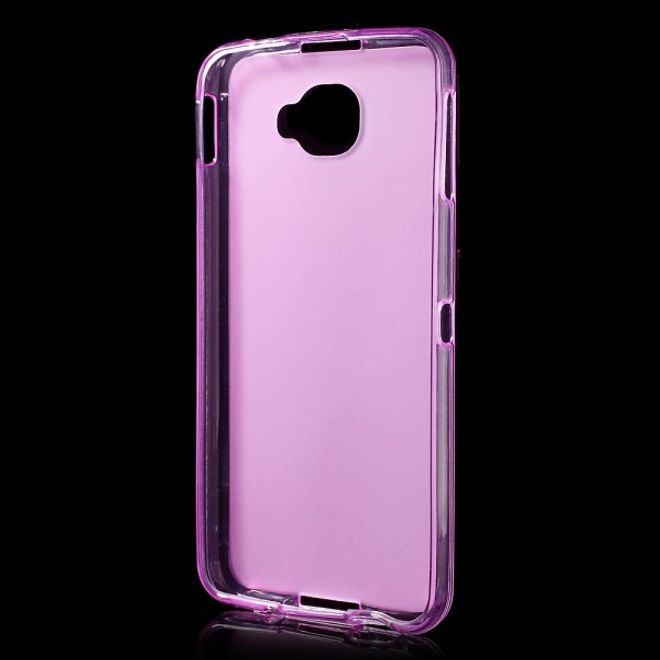 Alcatel OneTouch Idol 4S Elastische, matte Plastik Cover Hülle - rosa