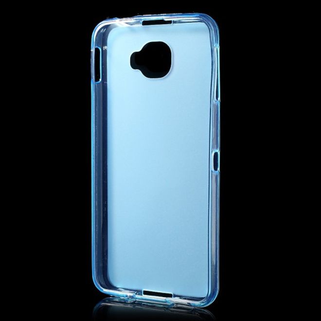 Alcatel OneTouch Idol 4S Elastische, matte Plastik Cover Hülle - blau