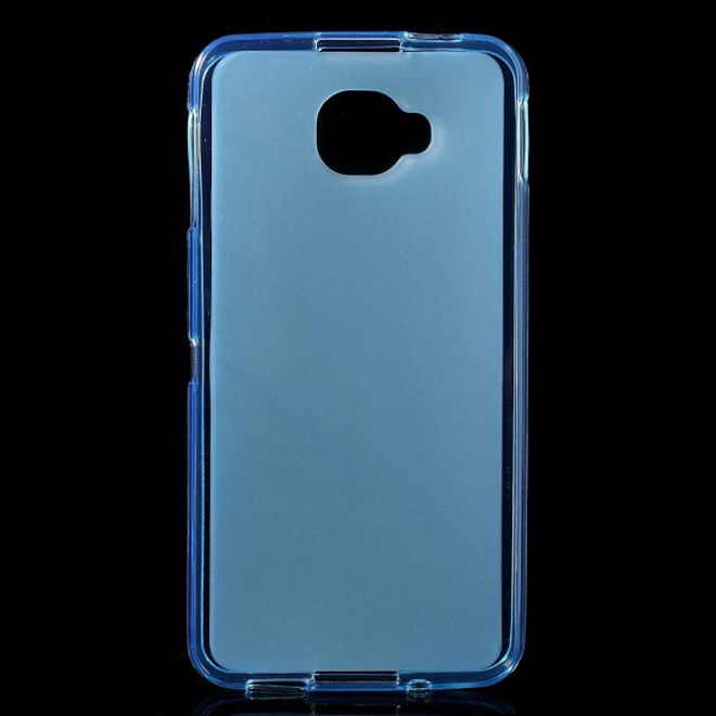 Alcatel OneTouch Idol 4S Elastische, matte Plastik Cover Hülle - blau