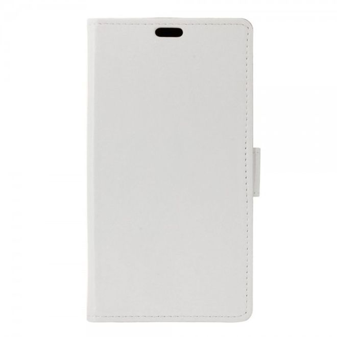 Alcatel OneTouch Idol 4S Schicke Crazy Horse Leder Case Hülle mit Kreditkartenslots - weiss