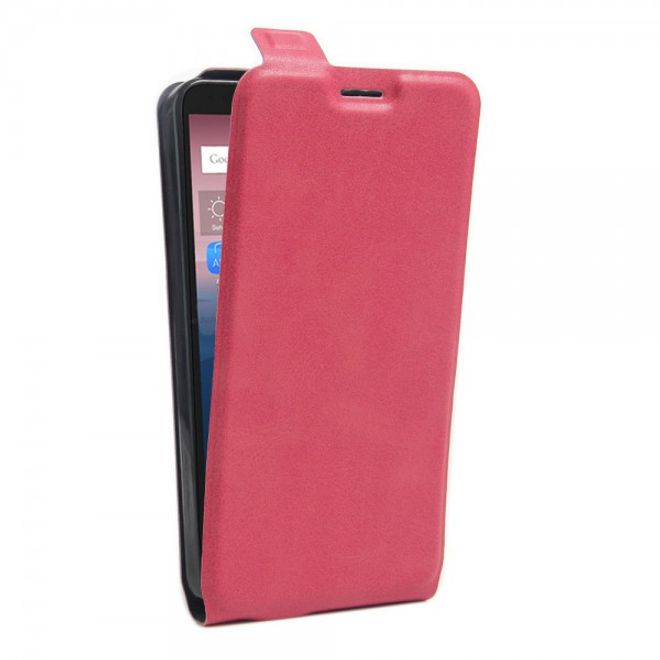 Alcatel OneTouch Pop 4+ Vertikale Leder Flip Case Hülle - rosa