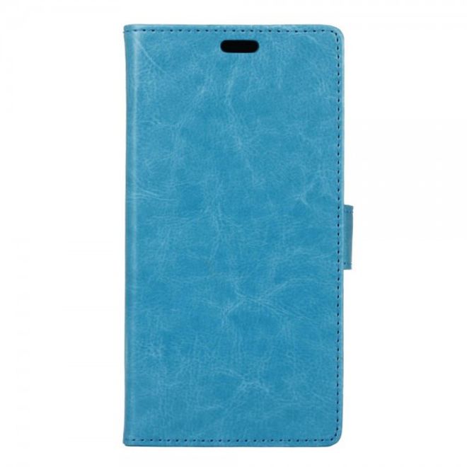 Alcatel OneTouch Pop 4S Schicke Crazy Horse Leder Case Hülle mit Standfunktion - blau