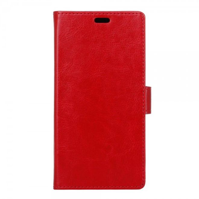 Alcatel OneTouch Pop 4S Schicke Crazy Horse Leder Case Hülle mit Standfunktion - rot