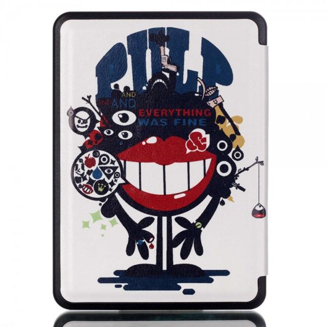 Amazon All-New Kindle Leder Smart Flip Case Hülle mit Monster und grossem Mund