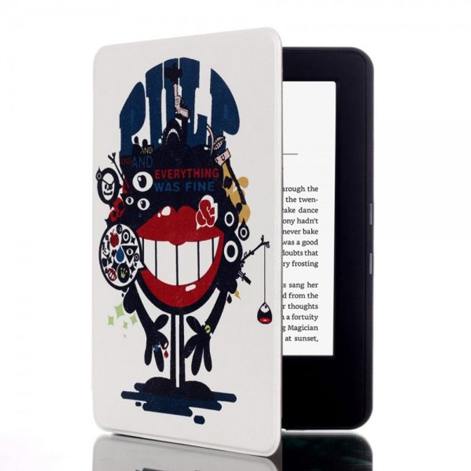 Amazon All-New Kindle Leder Smart Flip Case Hülle mit Monster und grossem Mund