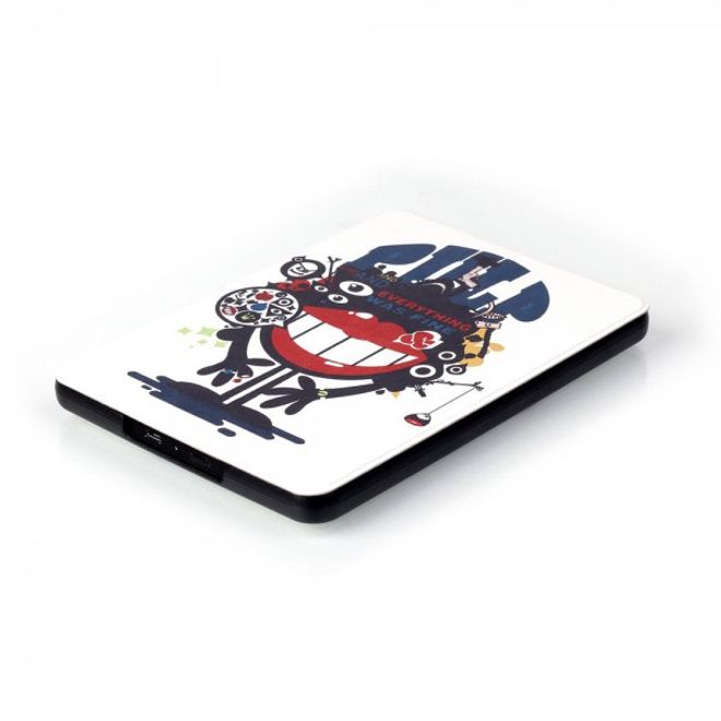 Amazon All-New Kindle Leder Smart Flip Case Hülle mit Monster und grossem Mund