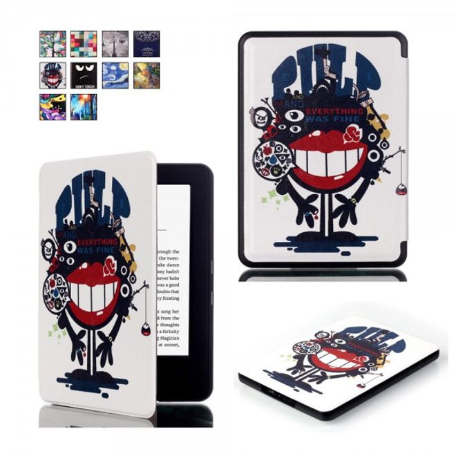 Amazon All-New Kindle Leder Smart Flip Case Hülle mit Monster und grossem Mund
