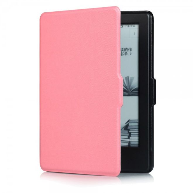 Amazon All-New Kindle Schicke Leder Smart Case Hülle mit Kreuzmuster - pink