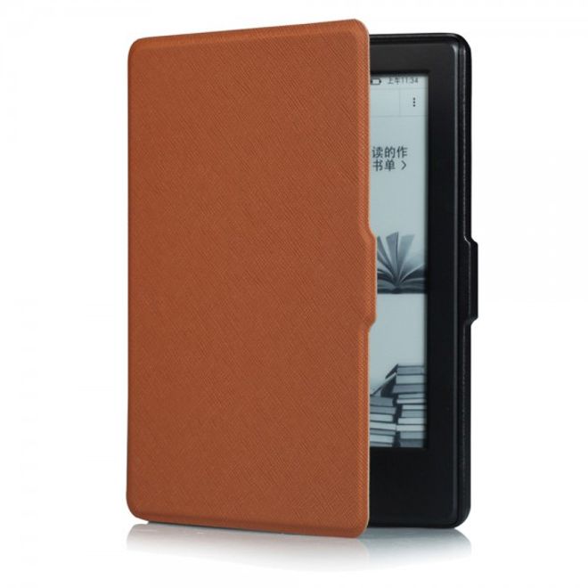 Amazon All-New Kindle Schicke Leder Smart Case Hülle mit Kreuzmuster - braun
