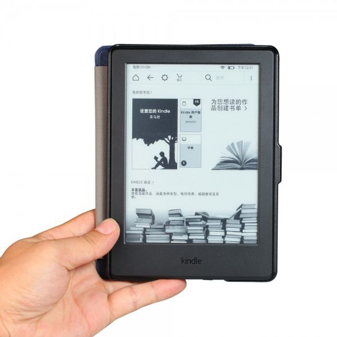 Amazon All-New Kindle Schicke Leder Smart Case Hülle mit Kreuzmuster - braun