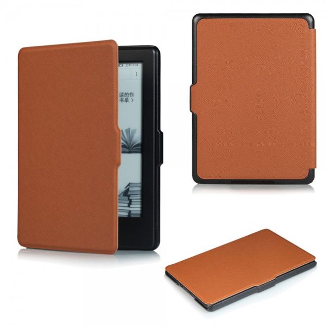 Amazon All-New Kindle Schicke Leder Smart Case Hülle mit Kreuzmuster - braun