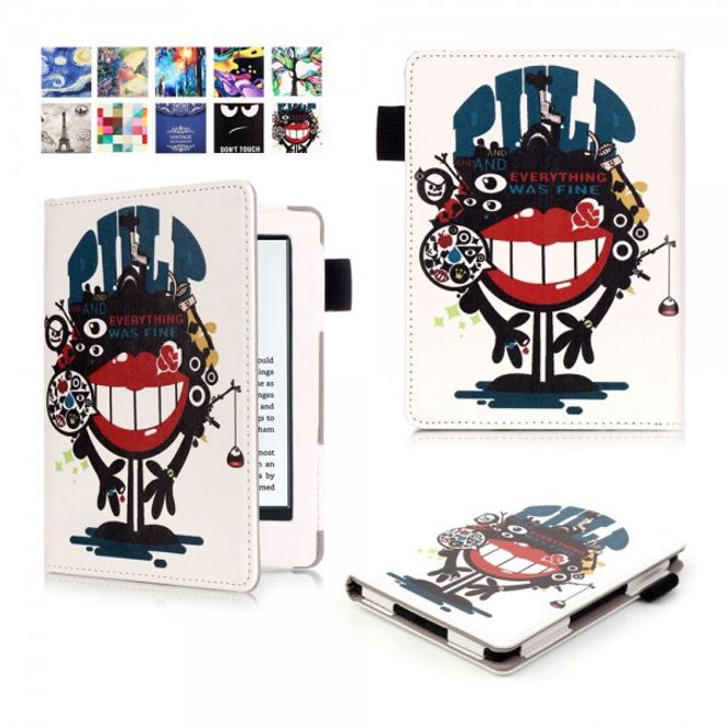 Amazon All-New Kindle Stabile Leder Smart Case Hülle mit Monster und grossem Mund