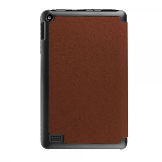 Amazon Fire 7 Dreifach faltbare Leder Case Hülle mit Standfunktion - braun