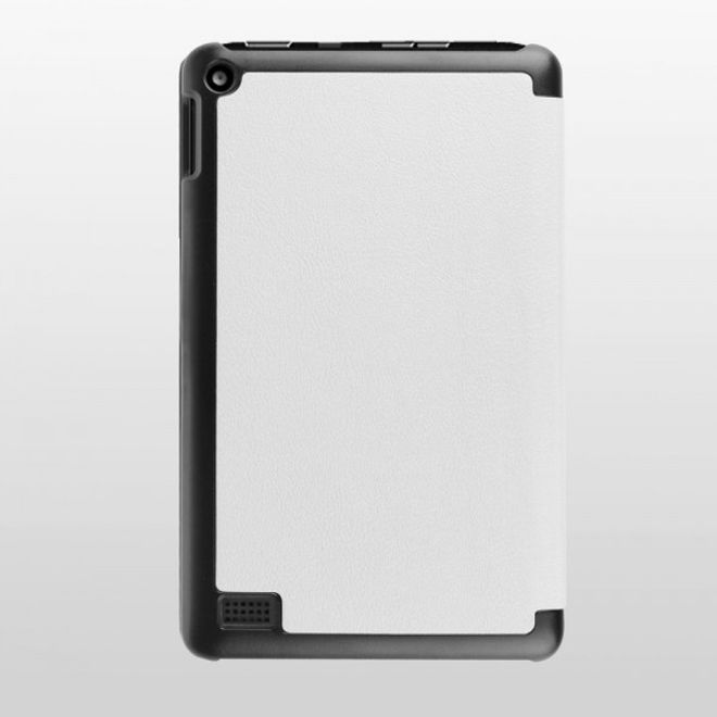 Amazon Fire 7 Dreifach faltbare Leder Case Hülle mit Standfunktion - weiss