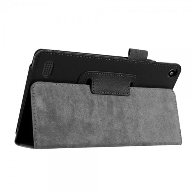 Amazon Fire 7 Leder Case Hülle mit Litchitextur und Standfunktion - schwarz