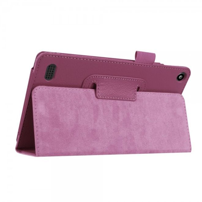 Amazon Fire 7 Leder Case Hülle mit Litchitextur und Standfunktion - purpur