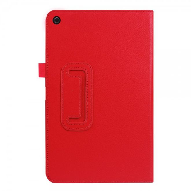 Amazon Fire HD 10 Leder Case Hülle mit Litchitextur und Standfunktion - rot