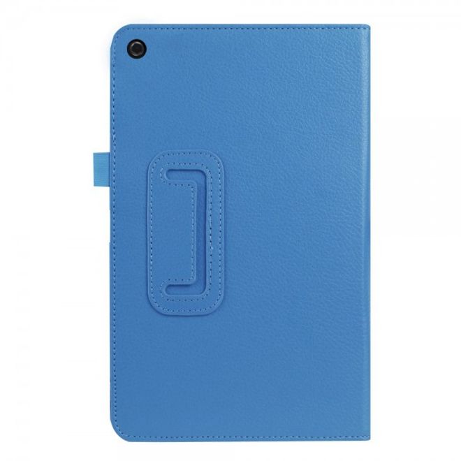 Amazon Fire HD 10 Leder Case Hülle mit Litchitextur und Standfunktion - hellblau