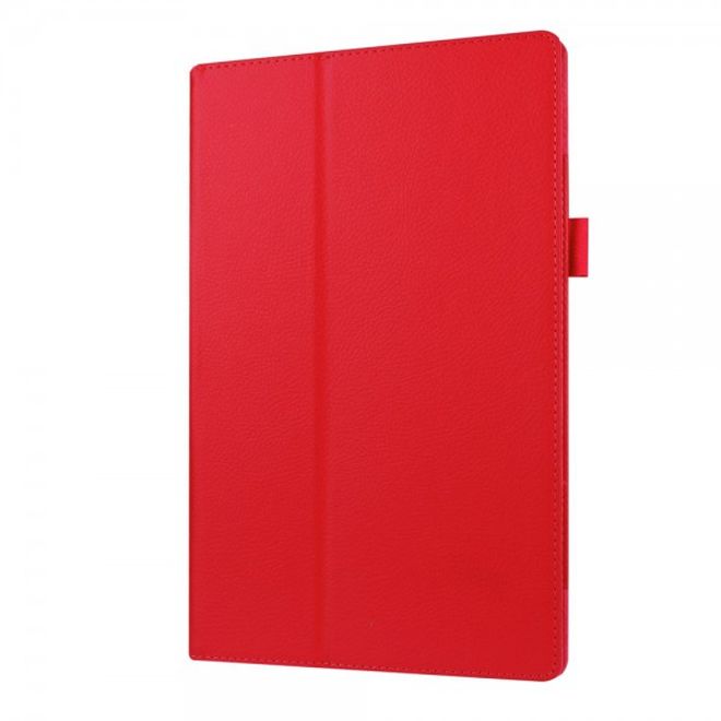 Amazon Fire HD 10 Leder Case Hülle mit Litchitextur und Standfunktion - rot