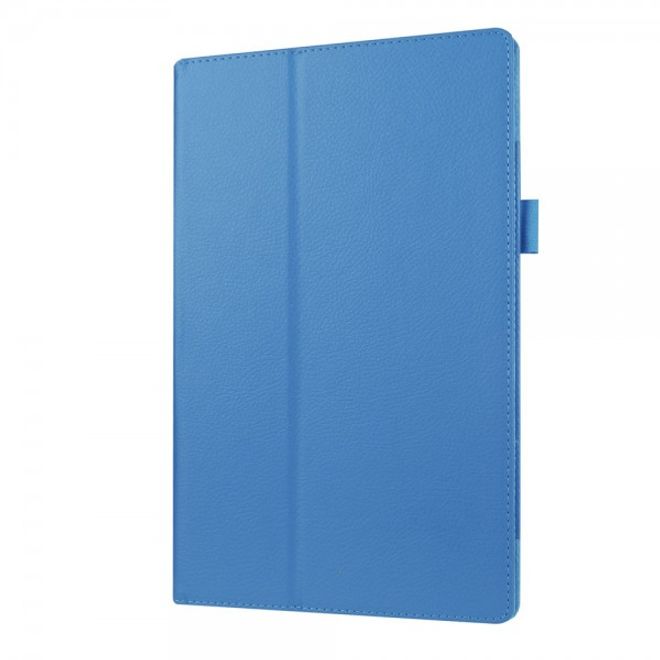 Amazon Fire HD 10 Leder Case Hülle mit Litchitextur und Standfunktion - hellblau