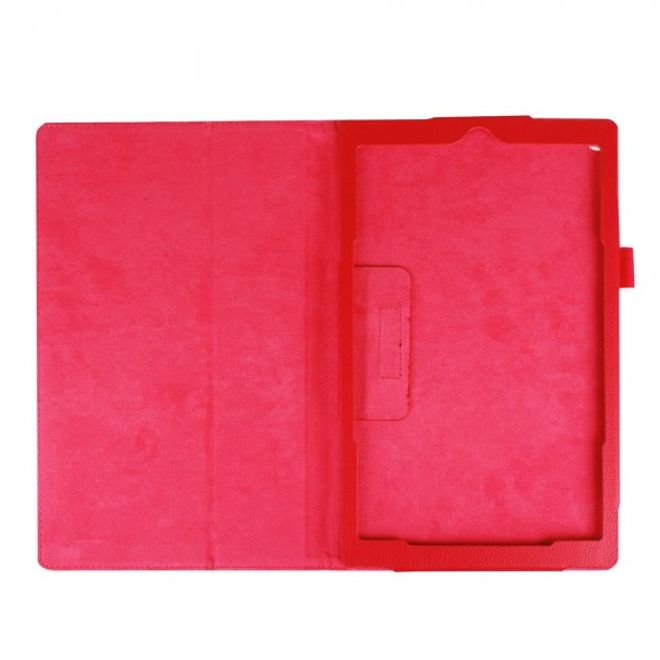 Amazon Fire HD 10 Leder Case Hülle mit Litchitextur und Standfunktion - rot