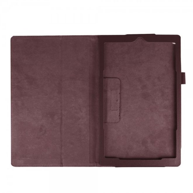 Amazon Fire HD 10 Leder Case Hülle mit Litchitextur und Standfunktion - braun