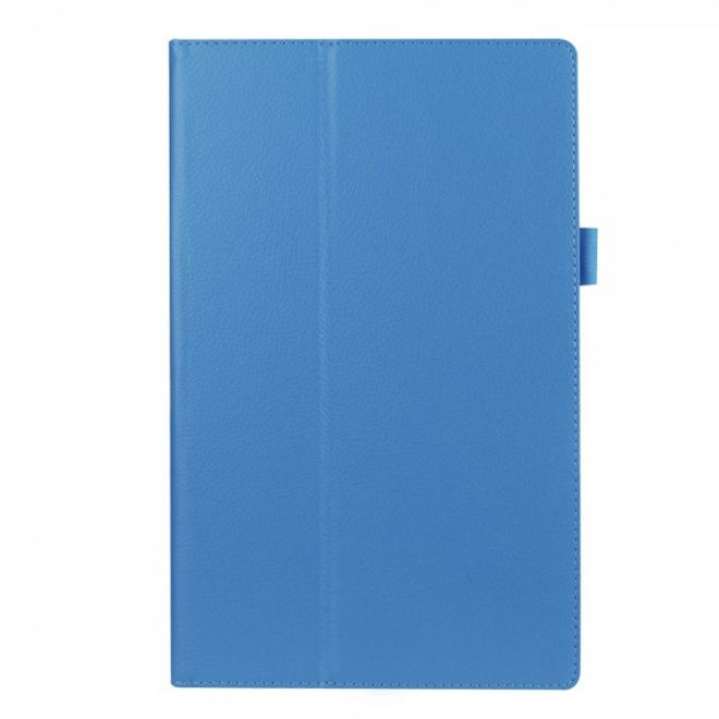 Amazon Fire HD 10 Leder Case Hülle mit Litchitextur und Standfunktion - hellblau