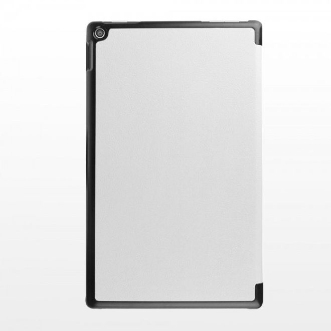 Amazon Fire HD 10 Texturierte, dreifach faltbare Leder Case Hülle mit Standfunktion - weiss