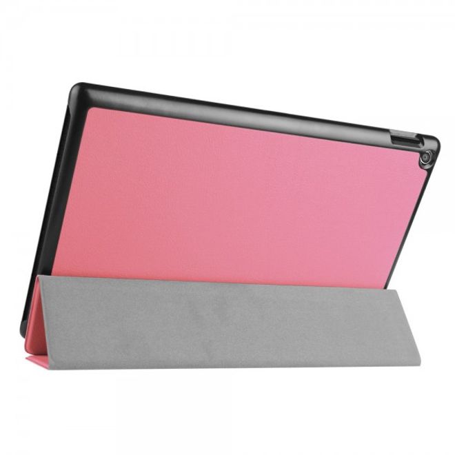 Amazon Fire HD 10 Texturierte, dreifach faltbare Leder Case Hülle mit Standfunktion - pink