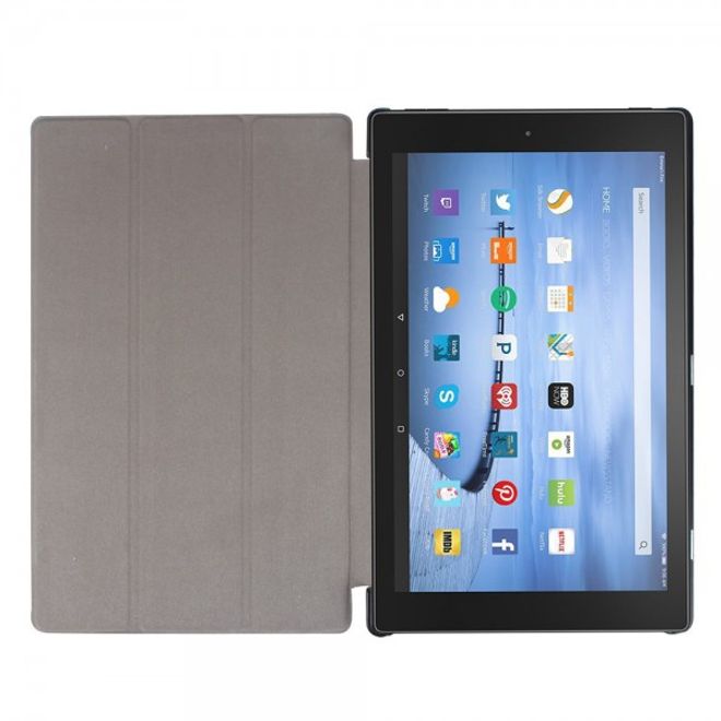 Amazon Fire HD 10 Texturierte, dreifach faltbare Leder Case Hülle mit Standfunktion - pink