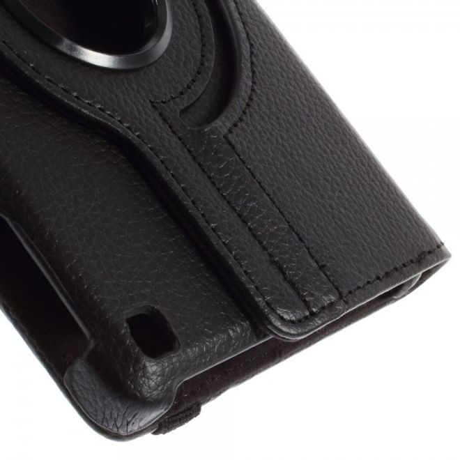 Amazon Fire HD 6 360° rotierbare Leder Cover Hülle mit Litchitextur und Standfunktion - schwarz