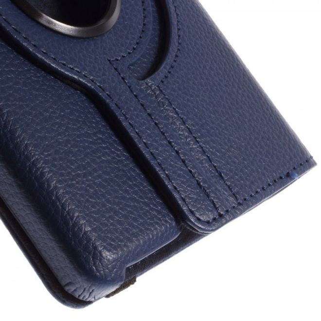 Amazon Fire HD 6 360° rotierbare Leder Cover Hülle mit Litchitextur und Standfunktion - dunkelblau
