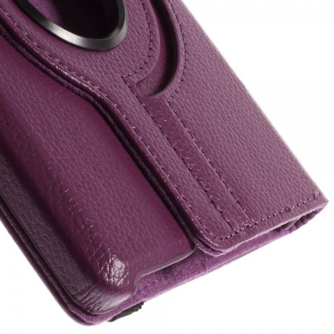 Amazon Fire HD 6 360° rotierbare Leder Cover Hülle mit Litchitextur und Standfunktion - purpur