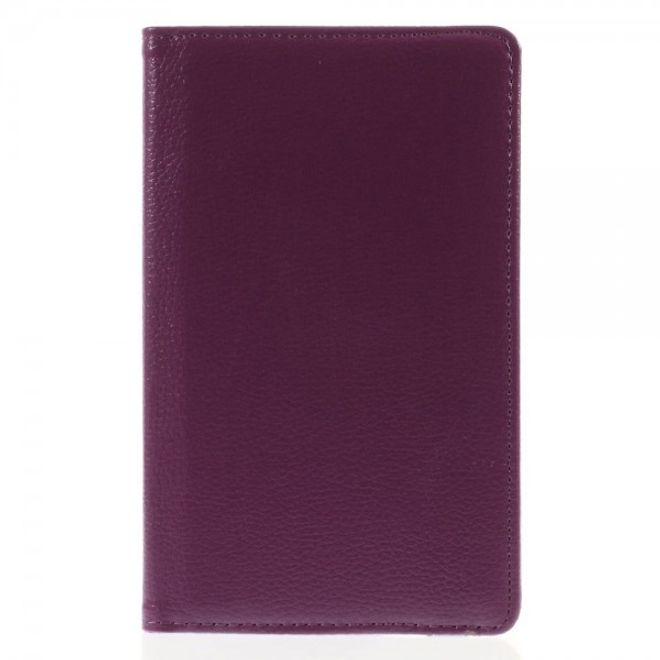Amazon Fire HD 6 360° rotierbare Leder Cover Hülle mit Litchitextur und Standfunktion - purpur