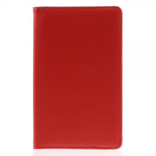 Amazon Fire HD 6 360° rotierbare Leder Cover Hülle mit Litchitextur und Standfunktion - rot